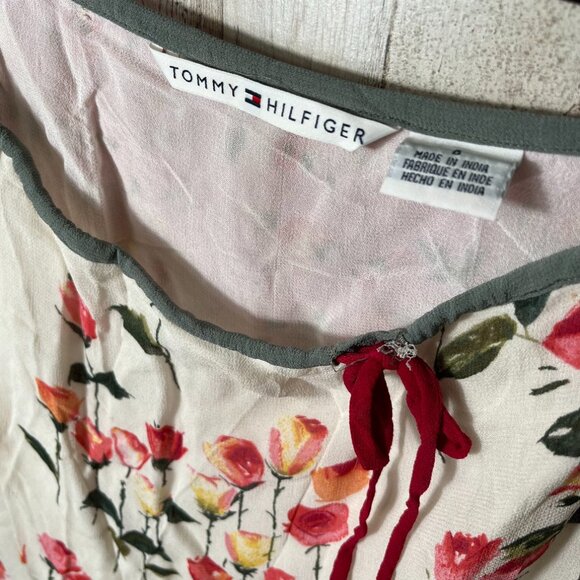 Vintage 90s Tommy Hilfiger Floral Patchwork Mini Skirt Rayon Womens Size 6 - Picture 4 of 5
